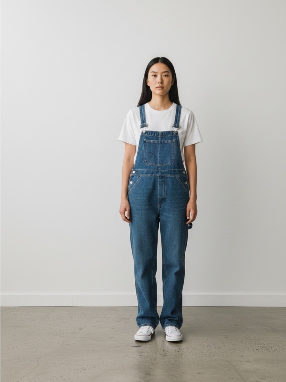 GAP Overalls Vintage Cotton Style 148923 Medium Blue Denim Women’s Size Large